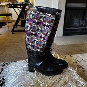 Chanel Tweed Riding Boot